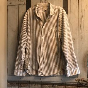 J crew long sleeved button down striped shirt